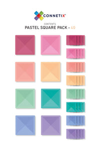 Connetix - 40 Pc Square Pack (Pastel)