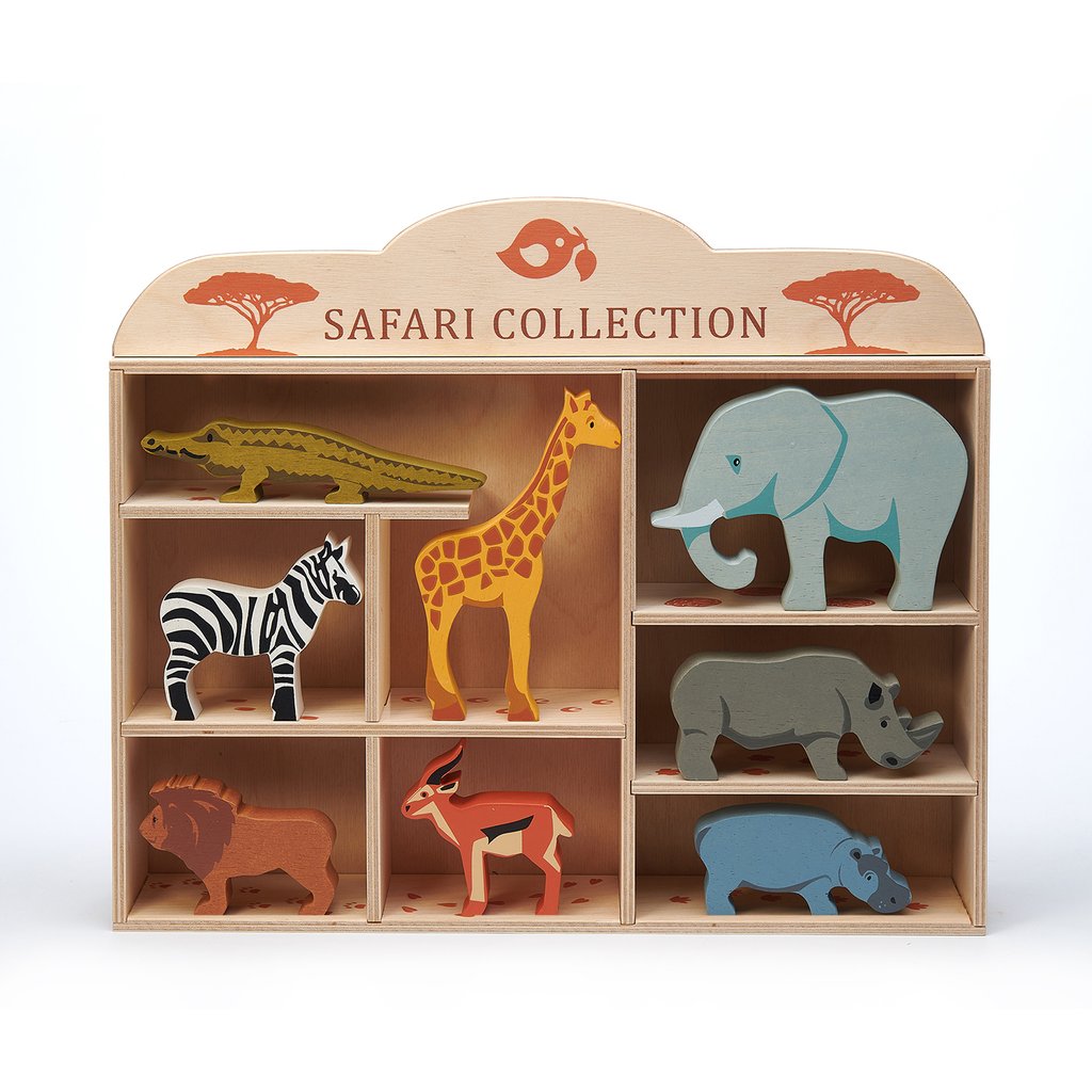 Safari Animals with Display Shelf